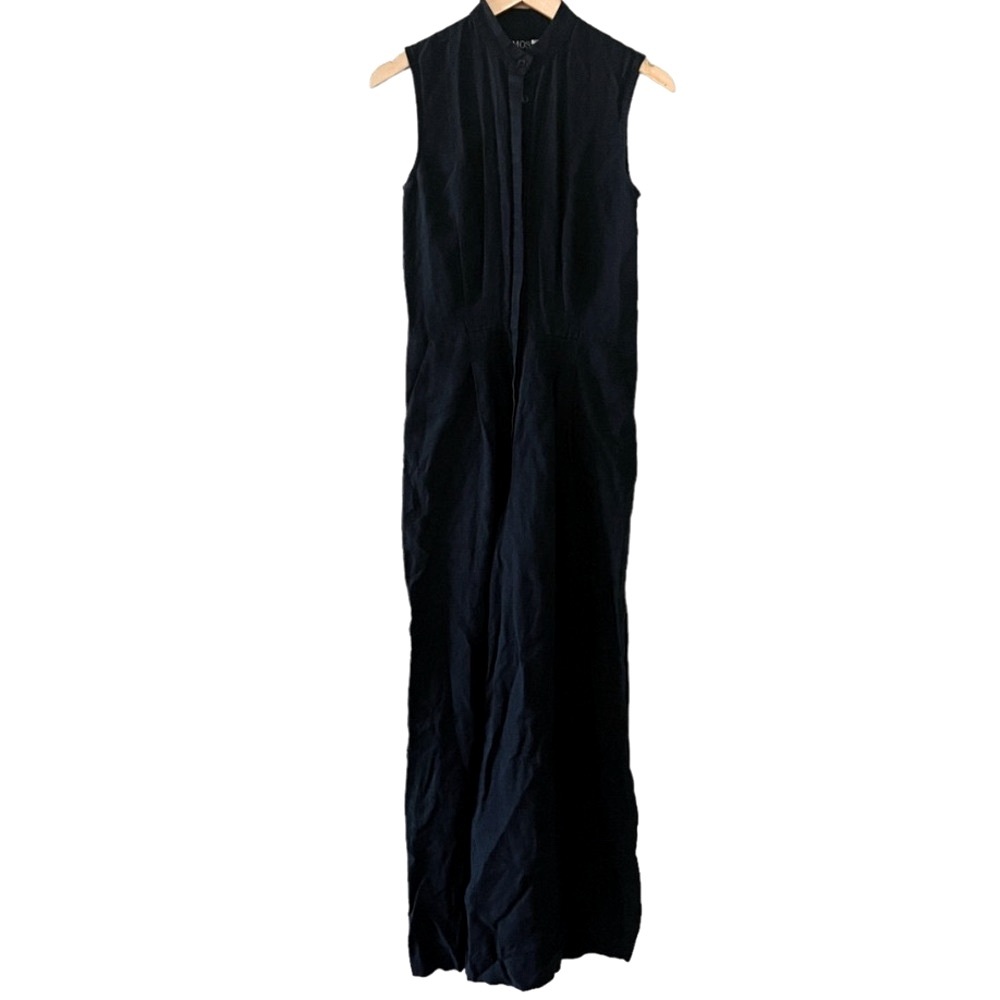 MOSSI WT RTR Linen Sleeveless Hidden Button Jumpsuit SZ 38 - Picture 5 of 8